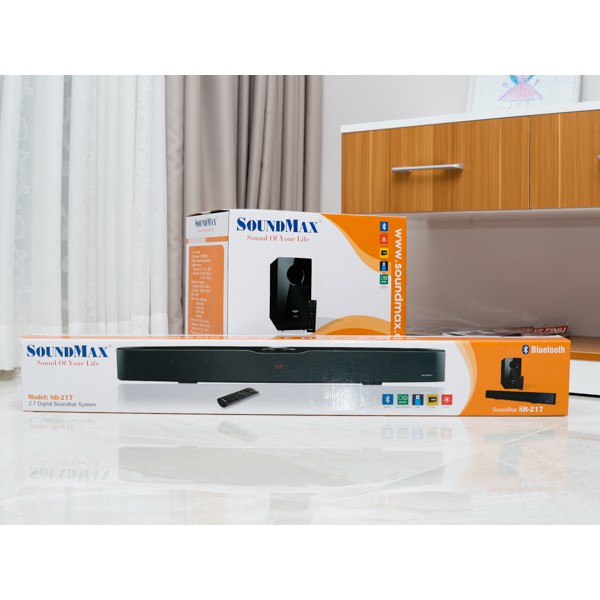 Loa Soundmax SoundBar SB217 (2.1) 90W Bluetooth,Optical, Coaxial,3.5mm,USB, Micro SD-Hàng Chính Hãng