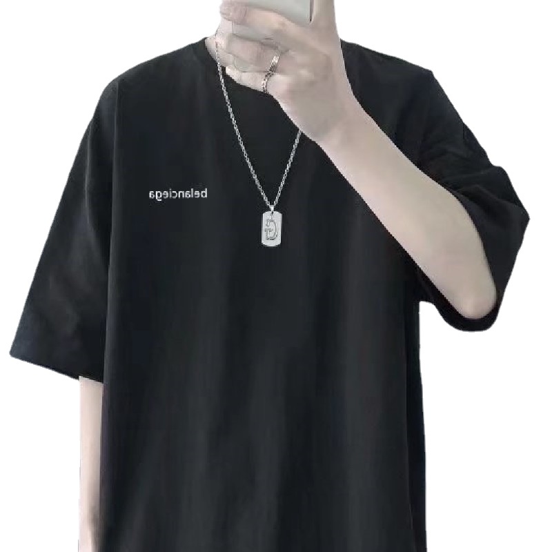 Áo Thun Tay Ngắn Dáng Rộng In Chữ Phong Cách Hip Hop Hồng Kông Thời Trang Mùa Hè Cá Tính Cho Nam