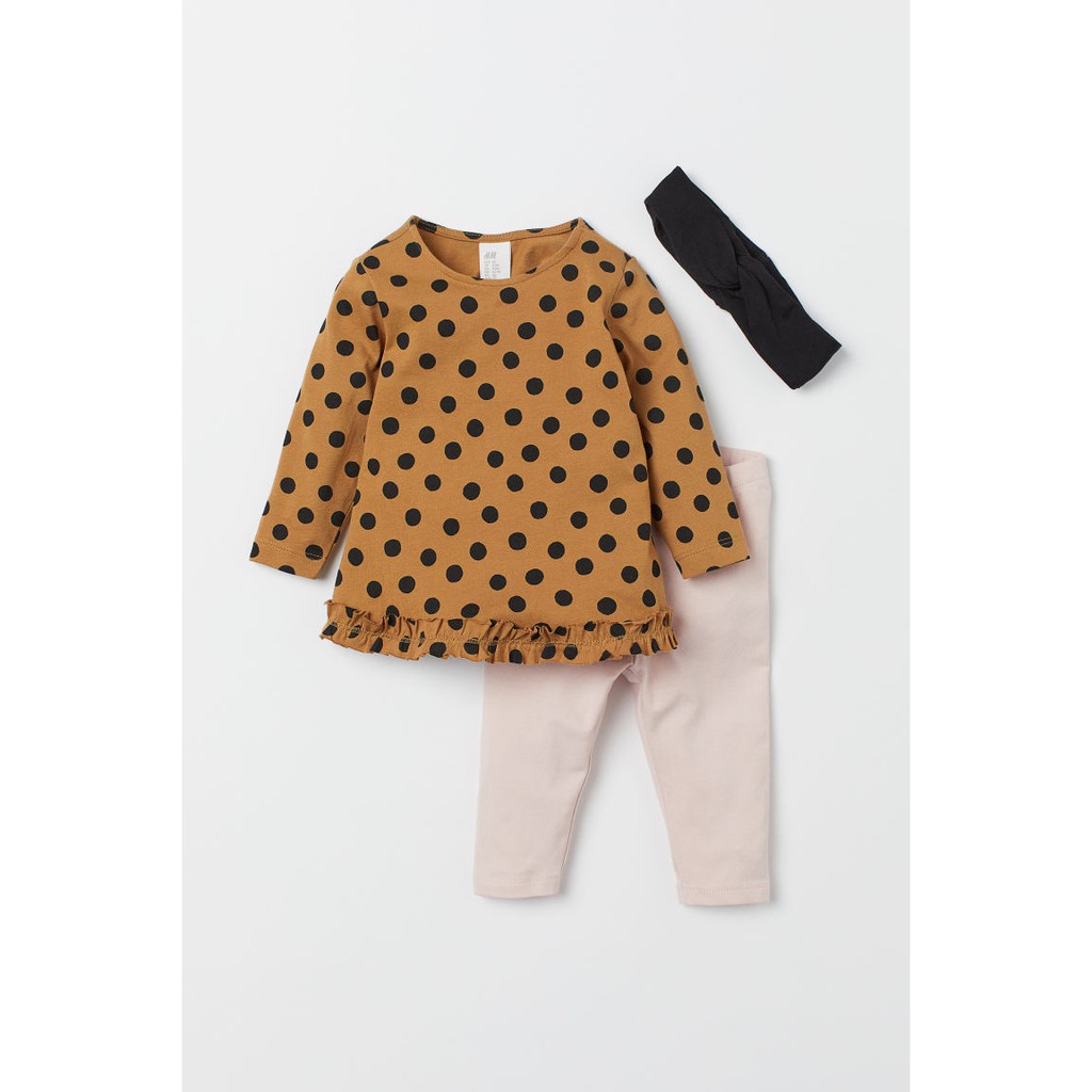 Set 3 chi tiết chấm bi HM H&amp;M 12-18m _hàng chính hãng authentic