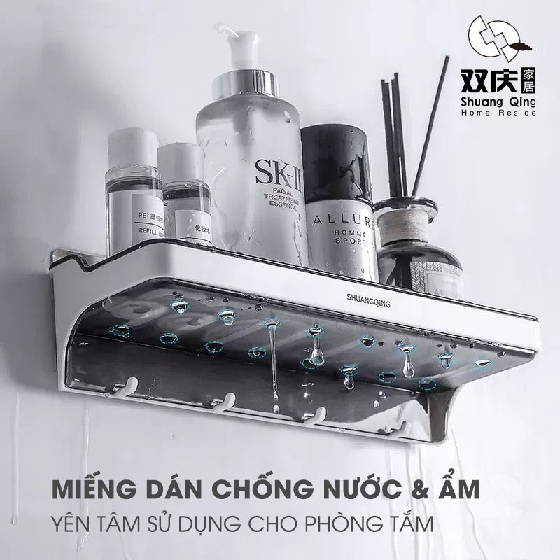 Kệ Đa Năng Kèm Móc Treo SHUANGQING Dán Tường Nhựa ABS SQ-5287