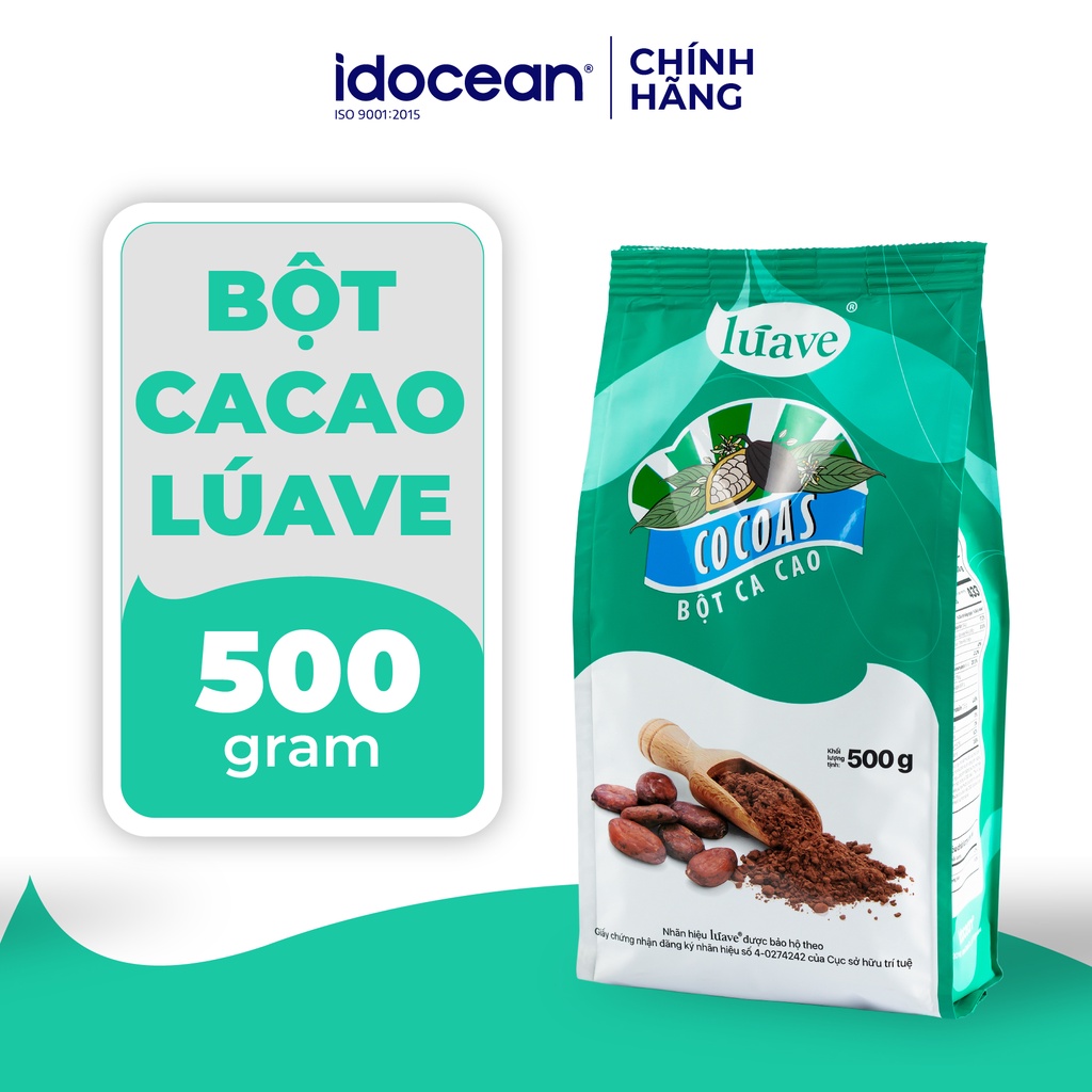 Bột Cacao nguyên chất LÚAVE 500g (Bột Ca cao hương vị đắng béo tự nhiên, đậm đà)
