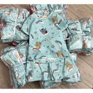Bộ cộc Pony xanh trắng HM 1-10Y (có ảnh thật)