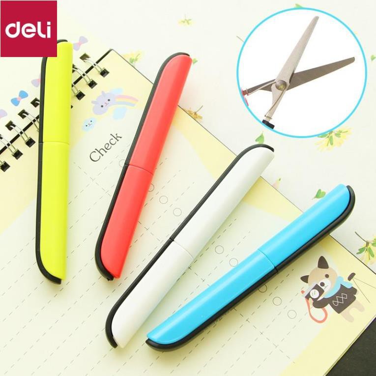 Kéo mini tiện lợi Deli - Nhỏ gọn - Lưỡi sắc bén cắt chỉ - Nhiều màu - 1 chiếc - 600 [Deli]