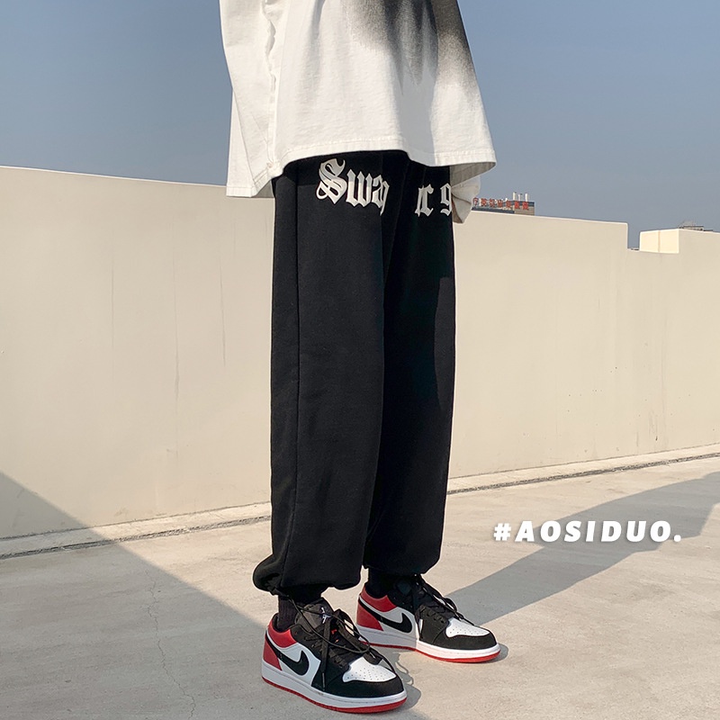 Quần Dài Thể Thao In Chữ Phong Cách Hip Hop Mỹ TF1 Thời Trang Cho Nam