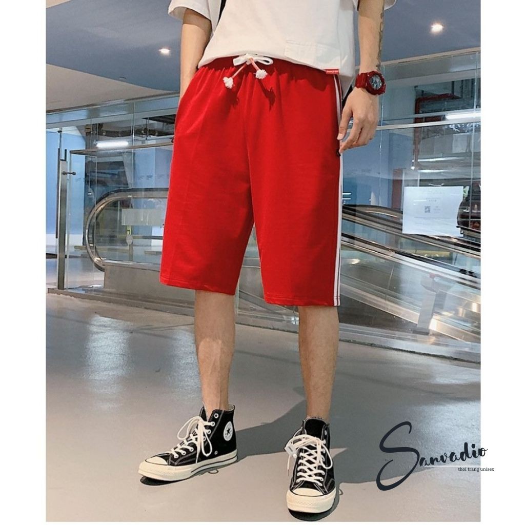 Quần short nam Sanvadio - quần short 3 sọc kiểu dáng hàn quốc- THỜI TRANG UNISEX QS239