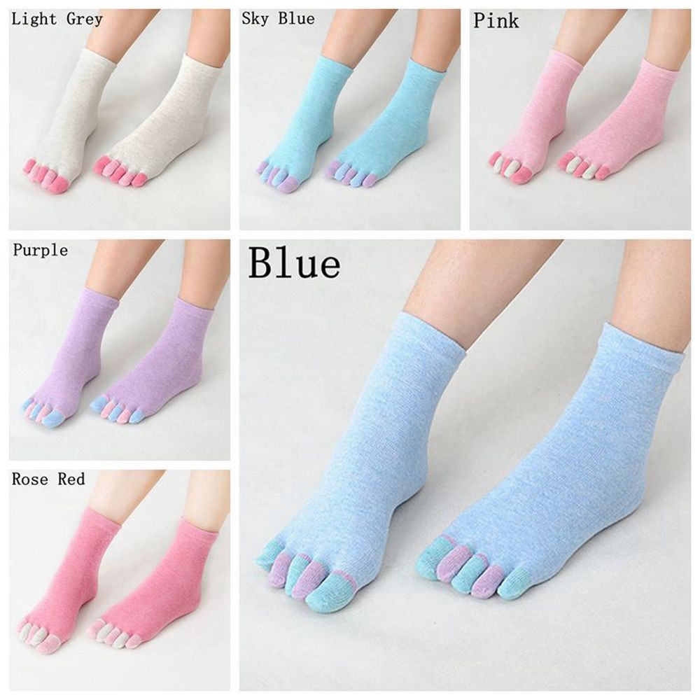 Vớ cổ cao thiết kế 5 ngón chân màu sắc ngọt ngào dễ thương cho nữ