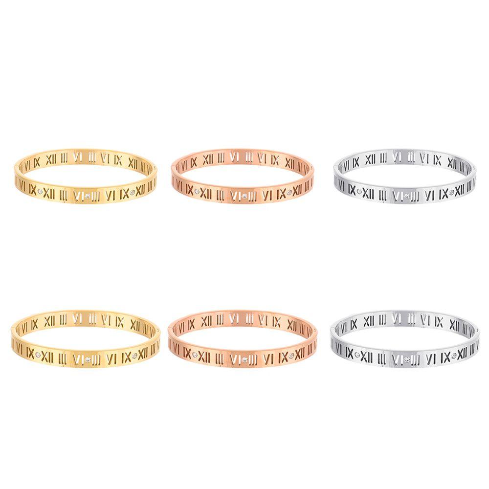 Vòng Tay Số La Mã Bằng Thép Titan Thời Trang