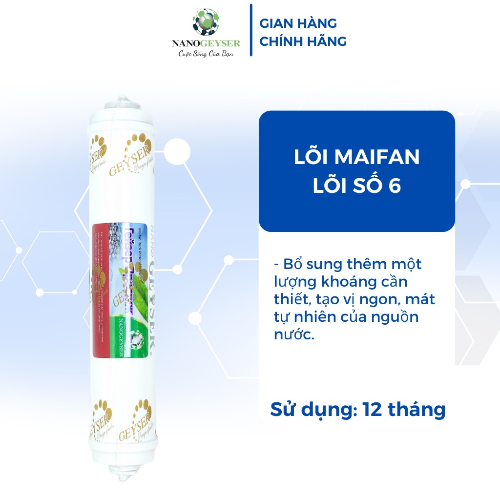 Bộ 8 lõi máy Nano Không điện không nước thải, NANO GEYSER dùng cho các dòng máy UF, máy Crystal không điện