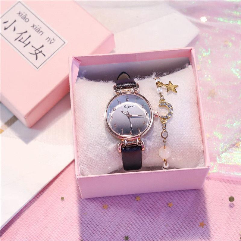 Đồng hồ quartz kèm lắc tay màu gradient pha lê thiết kế kháng nước thời trang cho nữ | BigBuy360 - bigbuy360.vn