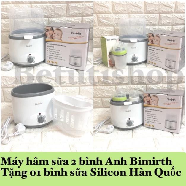 [FREESHIP] Máy hâm sữa đôi bimirth anh quốc tặng kèm 1 bình silicon siêu mềm cho bé