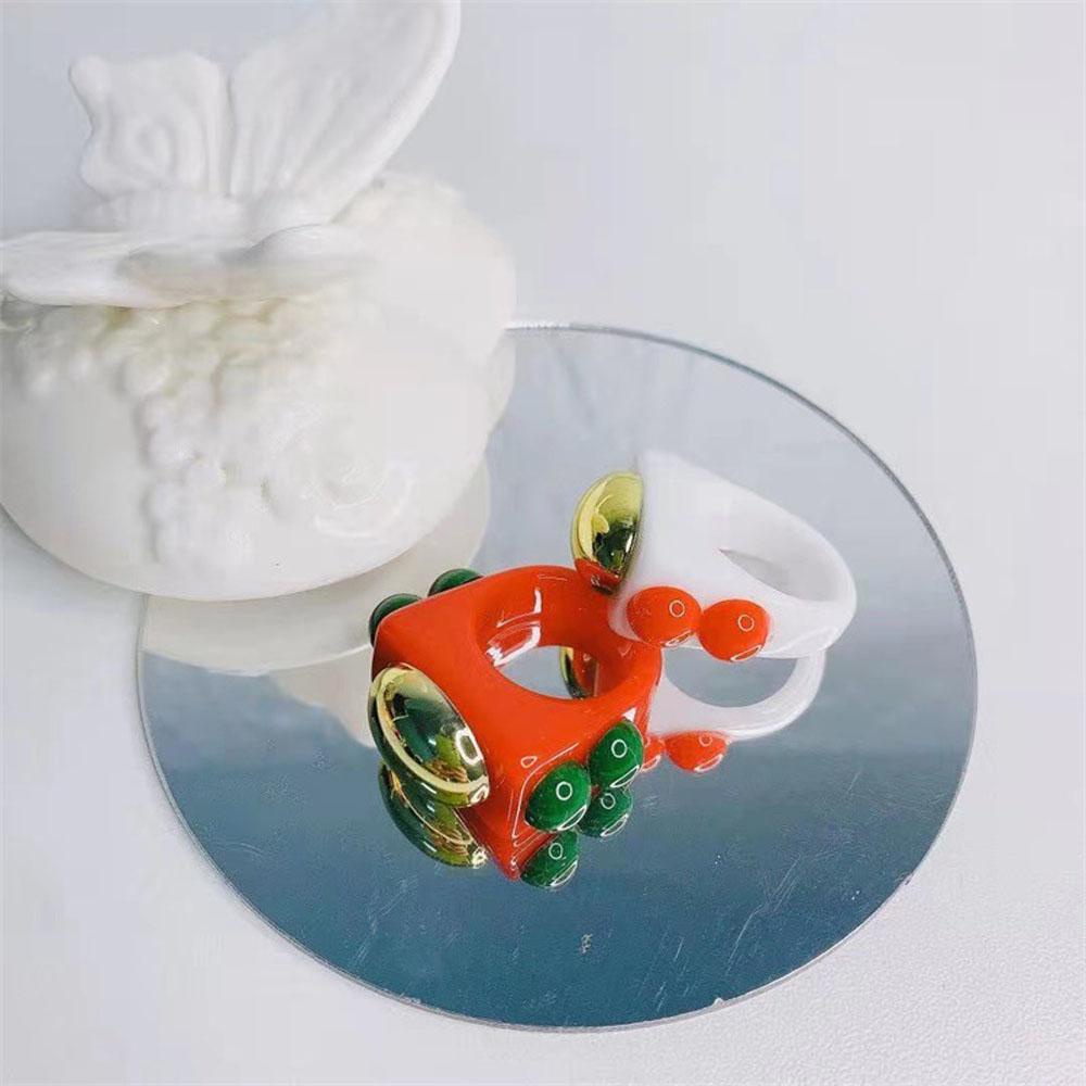 VANES1 Nhẫn Thời Trang Bằng Nhựa Resin Hình Oval / Chữ Nhật Bản Phong Cách Mới 2021 Cho Nam