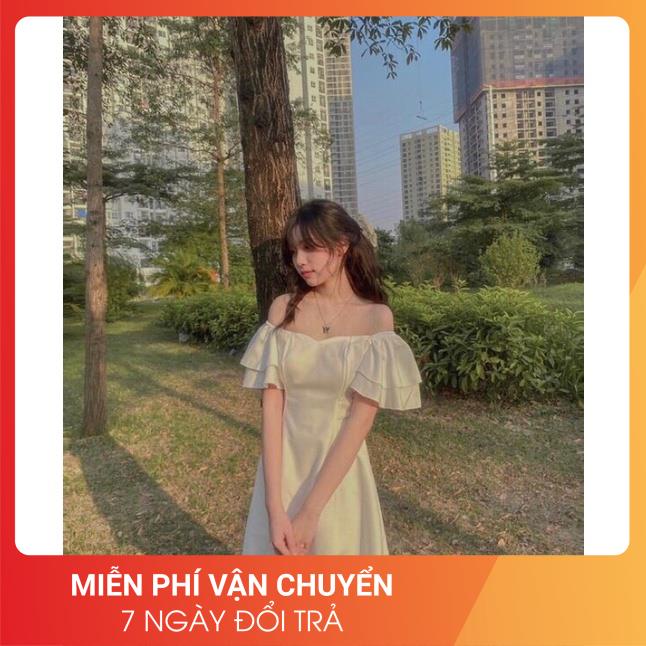 Váy trắng trễ vai tay bồng dáng xoè 24April 🌸 đầm trắng trễ vai cánh tiên tiểu thư hàng đẹp | BigBuy360 - bigbuy360.vn