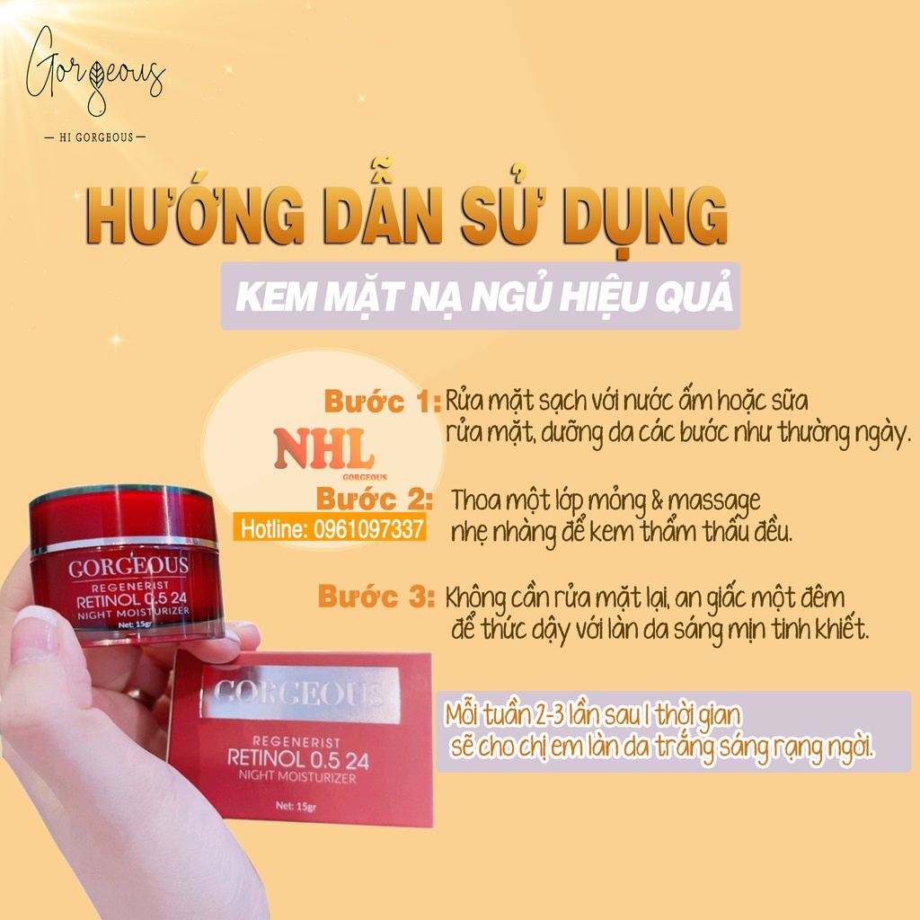 [Chính Hãng] Kem mặt nạ ngủ Múi Xù Gorgeous - Dưỡng Ẩm Đêm Thâu - Tươi Trẻ Dài Lâu