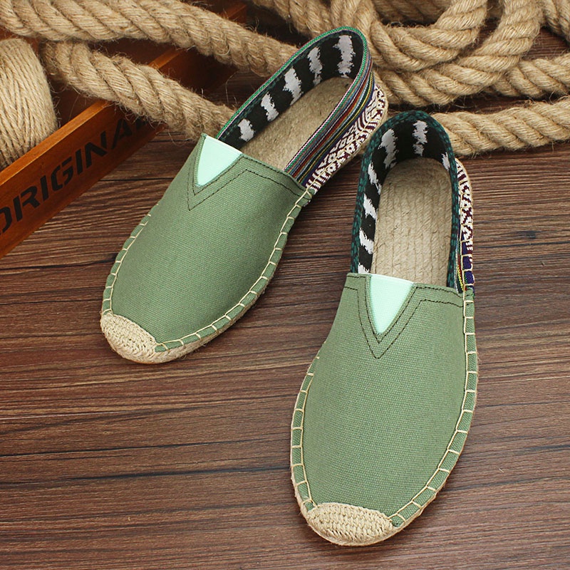 Giày Lười Vải Canvas Phối Cói Thời Trang Mùa Hè Cho Nam Và Nữ
