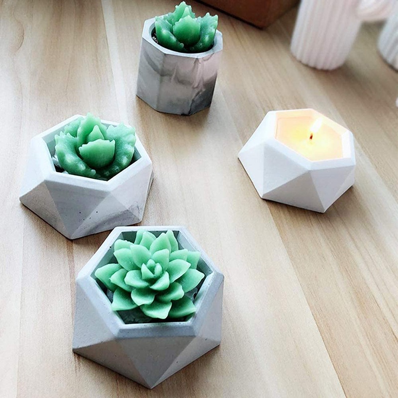 Khuôn silicon dùng làm chậu hoa / xà phòng / nến / đất sét / xi măng 3D tiện lợi đa năng