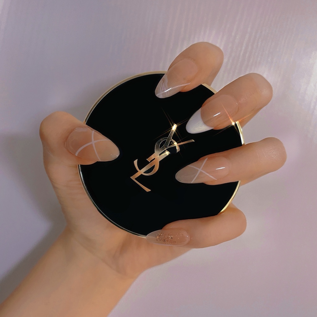 YADORNOS Set 24 Móng Tay Giả Phong Cách Pháp Kèm Keo Dán