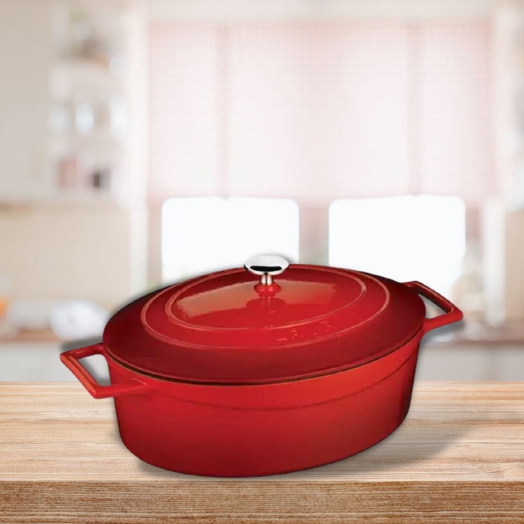 Nồi gang tráng men Lava hình bầu dục 4.67L