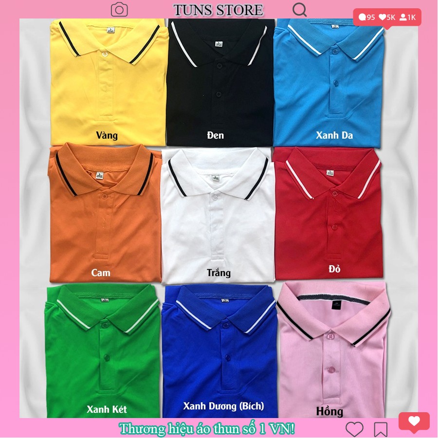 Áo Polo Nam Nữ cổ bẻ vải cá sấu cotton phong cách trẻ trung, chuẩn form, nhiều màu | BigBuy360 - bigbuy360.vn
