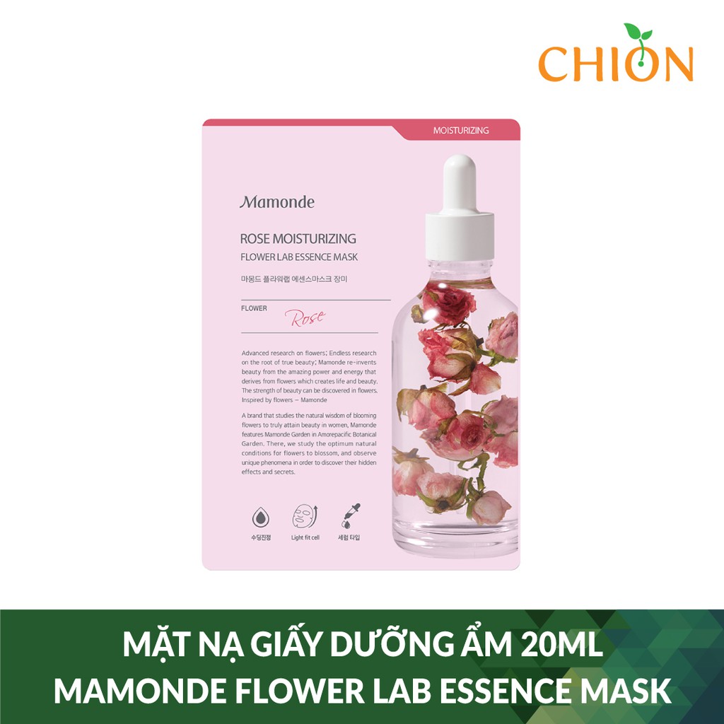 Mặt Nạ Giấy Mamonde Flower Lab Essence Mask Dưỡng Ẩm 20ml - Hàn Quốc Chính Hãng