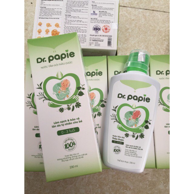 Nước Tắm Gội Thảo Dược Dr Papie 230ml