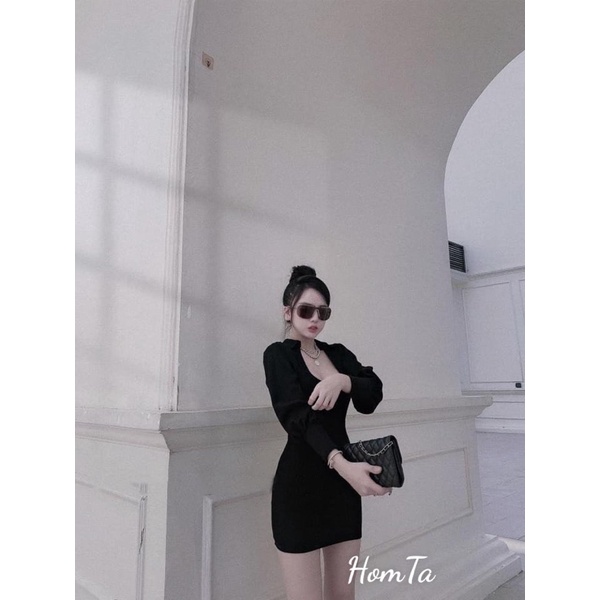 Đầm Body Tay Phồng Cách Điệu