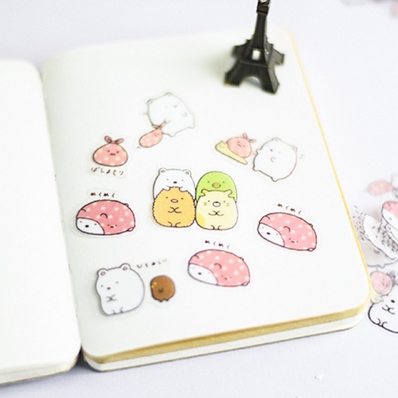 Bộ 50 hình dán sticker hoạ tiết Molang dễ thương cute để trang trí album / nhật ký / sổ tay Tiệm Ốc Sột-ST006