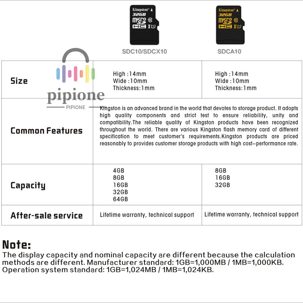 KINGSTON Thẻ Nhớ Xkingston Class 10 Dung Lượng 8gb 16gb 32gb 64gb Microcd Tf 48mb / S