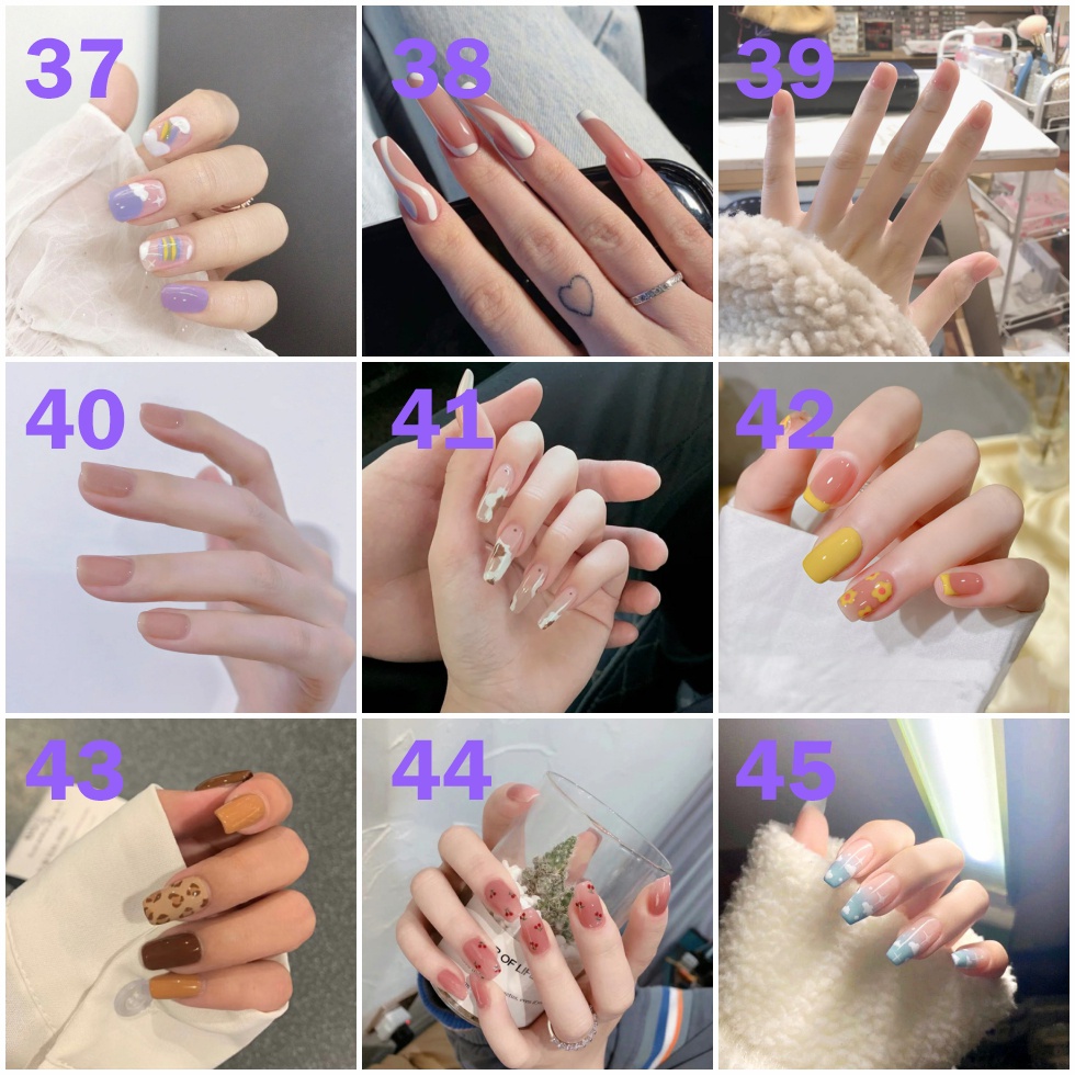 Set 24 Móng Tay Giả dài trong suốt đính nơ đá Gắn Nơ Xinh Xắn Thời Trang Cá Tính Cho Nữ móng giả đính nơ Kèm Keo Dán