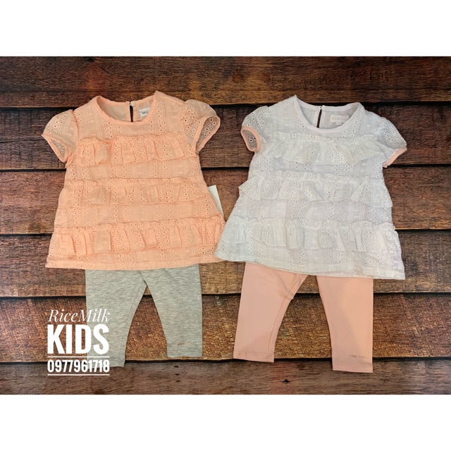 Bộ BCBGirl cho bé Gái Áo Cộc Quần Cotton xuất dư xịn