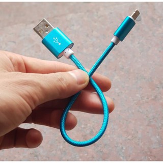 Cáp sạc pin dự phòng dài 20cm dây dù iPhone, Micro Usb, Type C