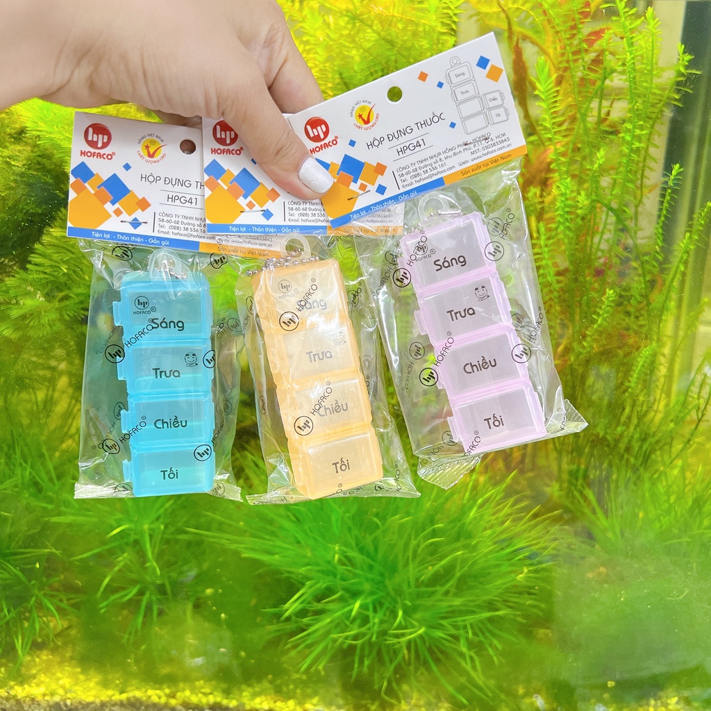 Hộp chia thuốc theo ngày 4 ngăn an toàn tiện lợi - Hộp chia thuốc 4 ngăn Hofaco