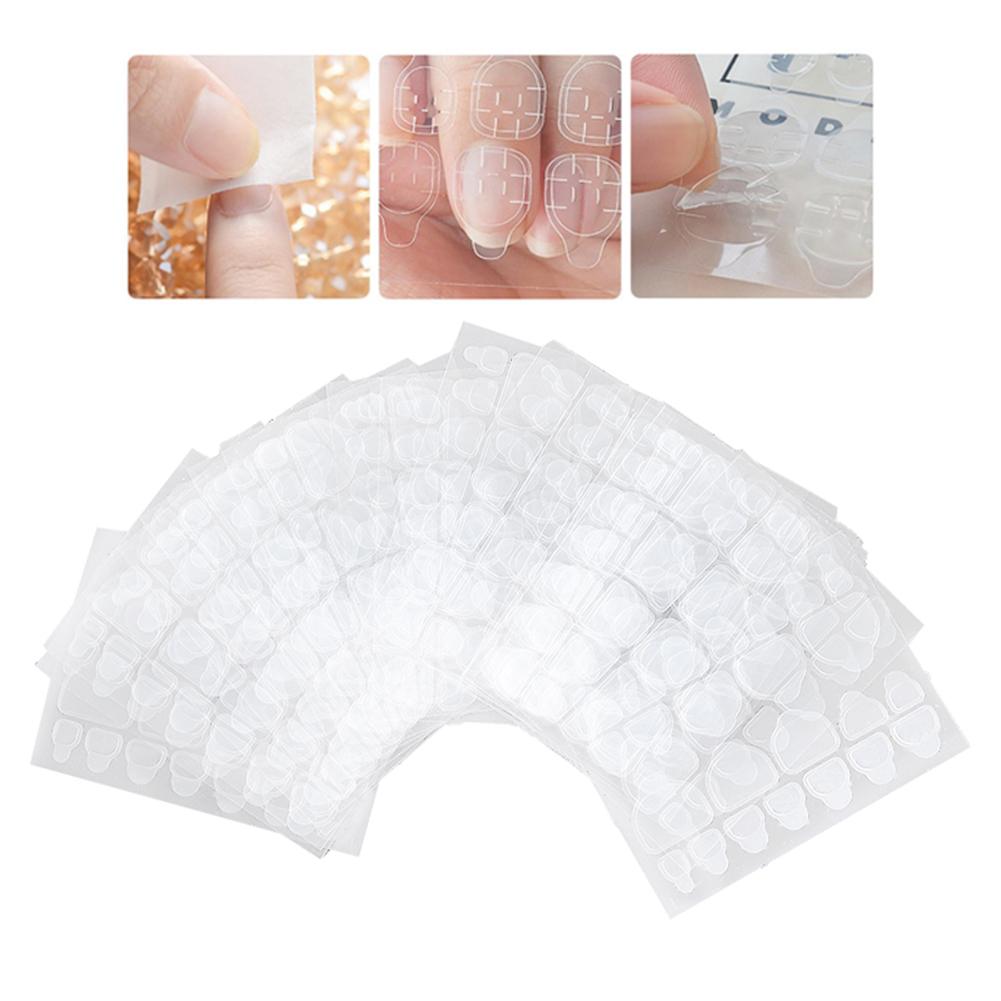 Bộ 10 / 50 miếng dán móng tay Monja hai mặt trong suốt siêu mỏng