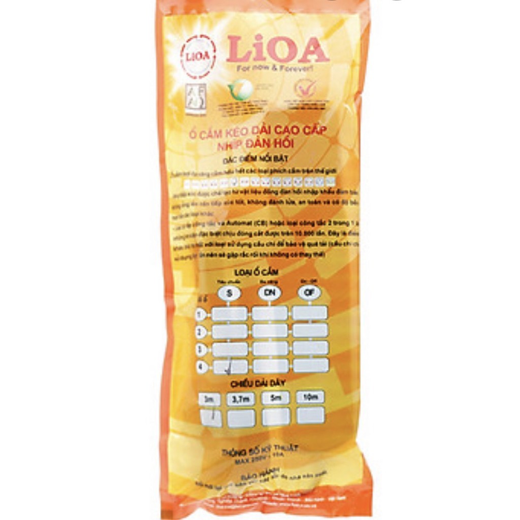 Ổ Cắm Điện LIOA 4S Dây 3m x 2 Lioa 4ST3