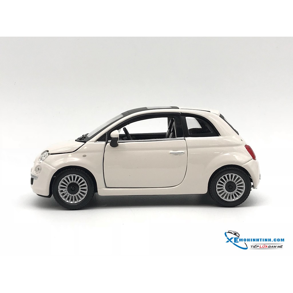 Xe mô hình New Fiat 500 Nuova Weiss Coupe Bburago 1:24 (Trắng)