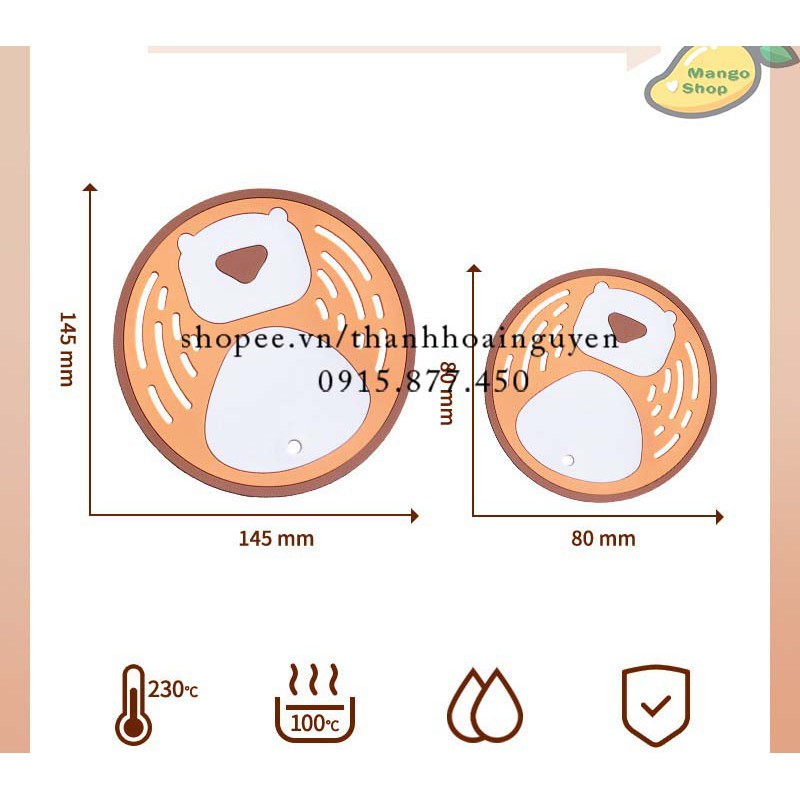 Tấm cách nhiệt đa chức năng gia dụng lót cốc lót nồi chống bỏng hoạt hình