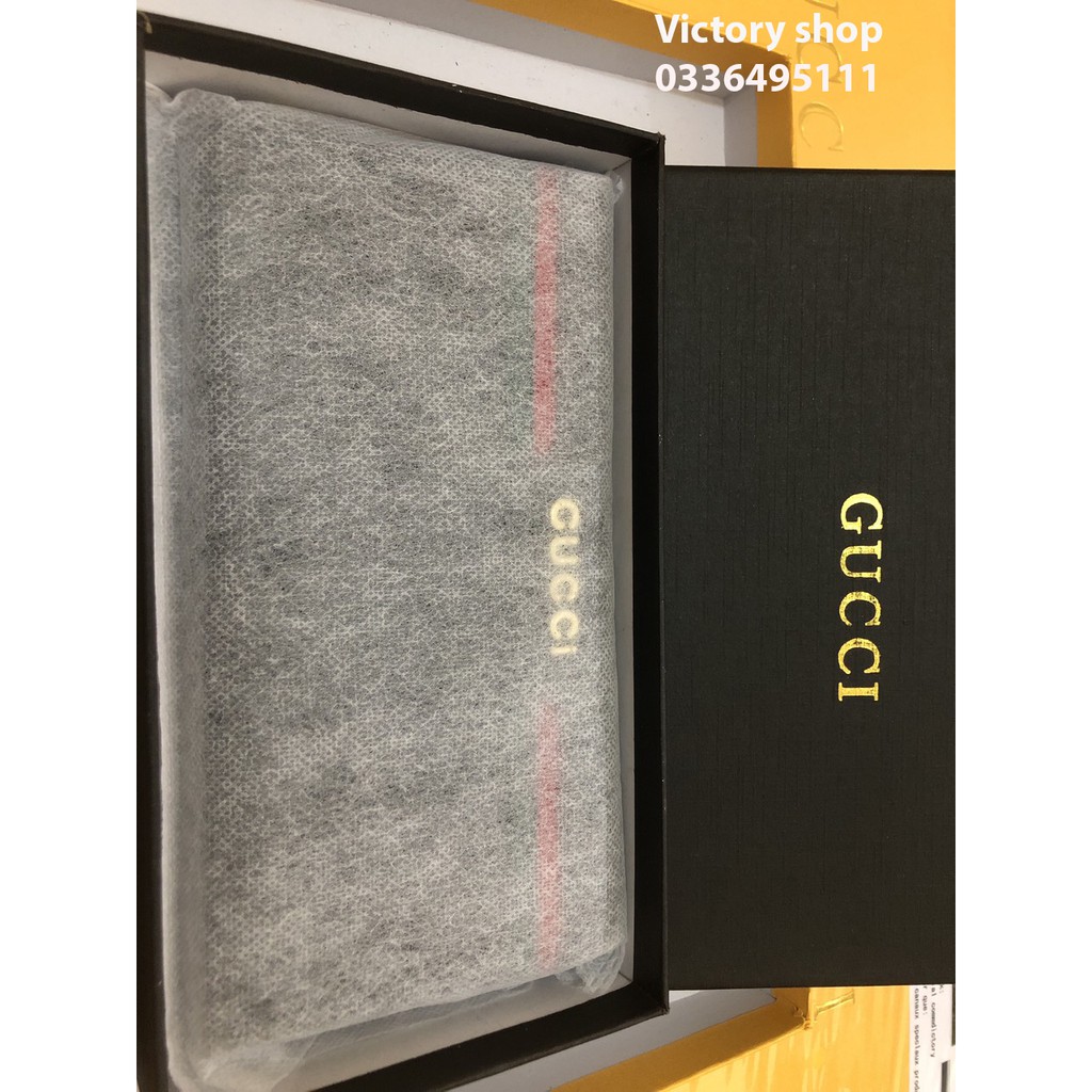 Ví nam cầm tay Gucci Full box, chất da sịn 100% hàng quảng châu