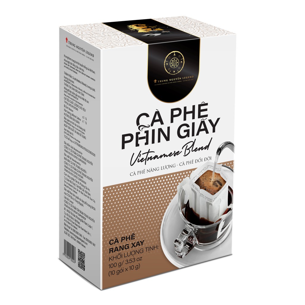 Cà phê phin giấy Vietnamese Blend - Trung Nguyên Legend - Hộp 10 gói x 10gr