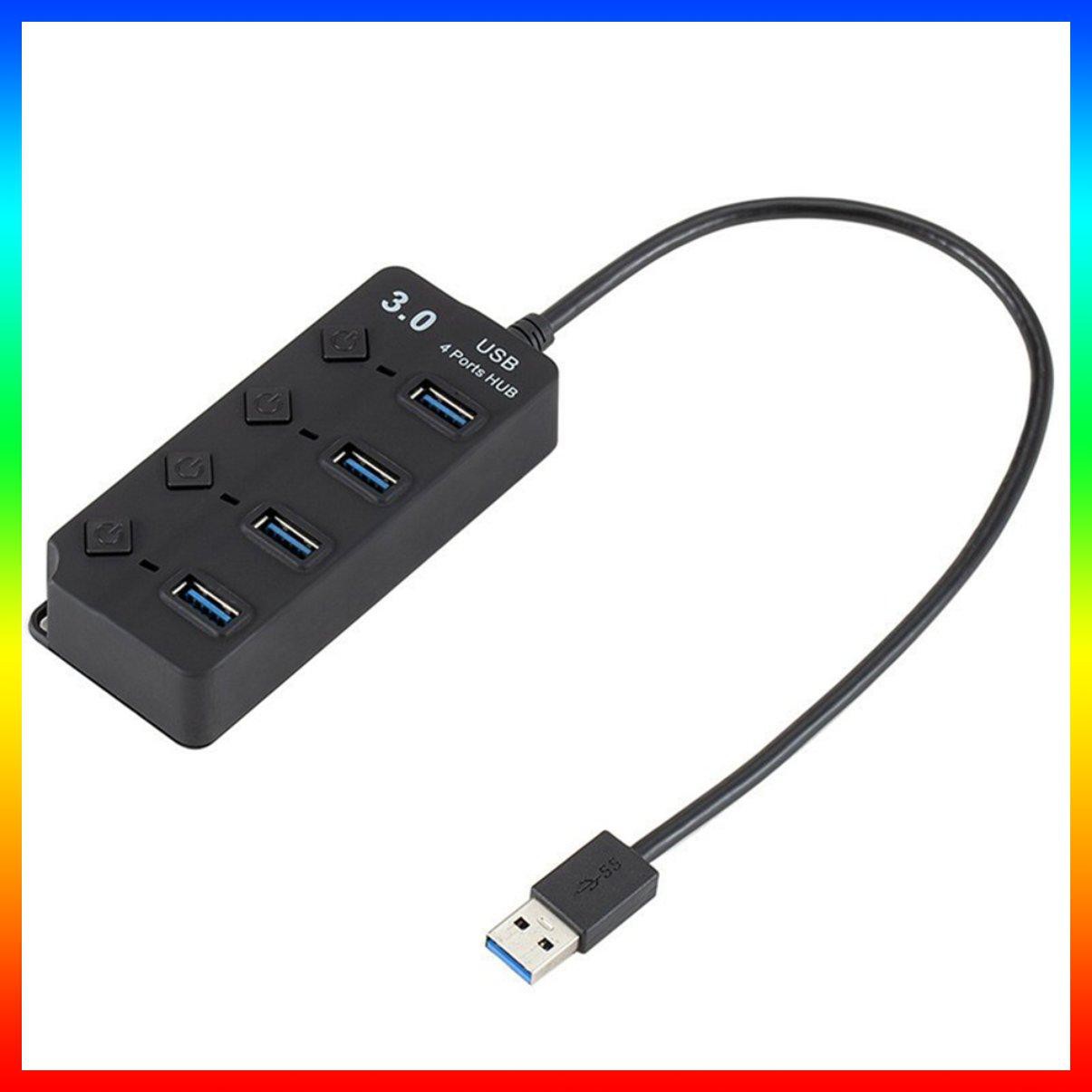 1 Bộ Chia 4 Cổng Usb 3.0 Tốc Độ Cao Có Công Tắc Chìa Khóa