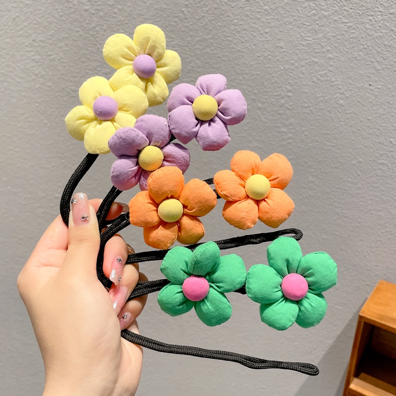 Kẹp Tóc Nơ Hoa Dễ Thương Phong Cách Hàn Quốc Cho Bé Gái
