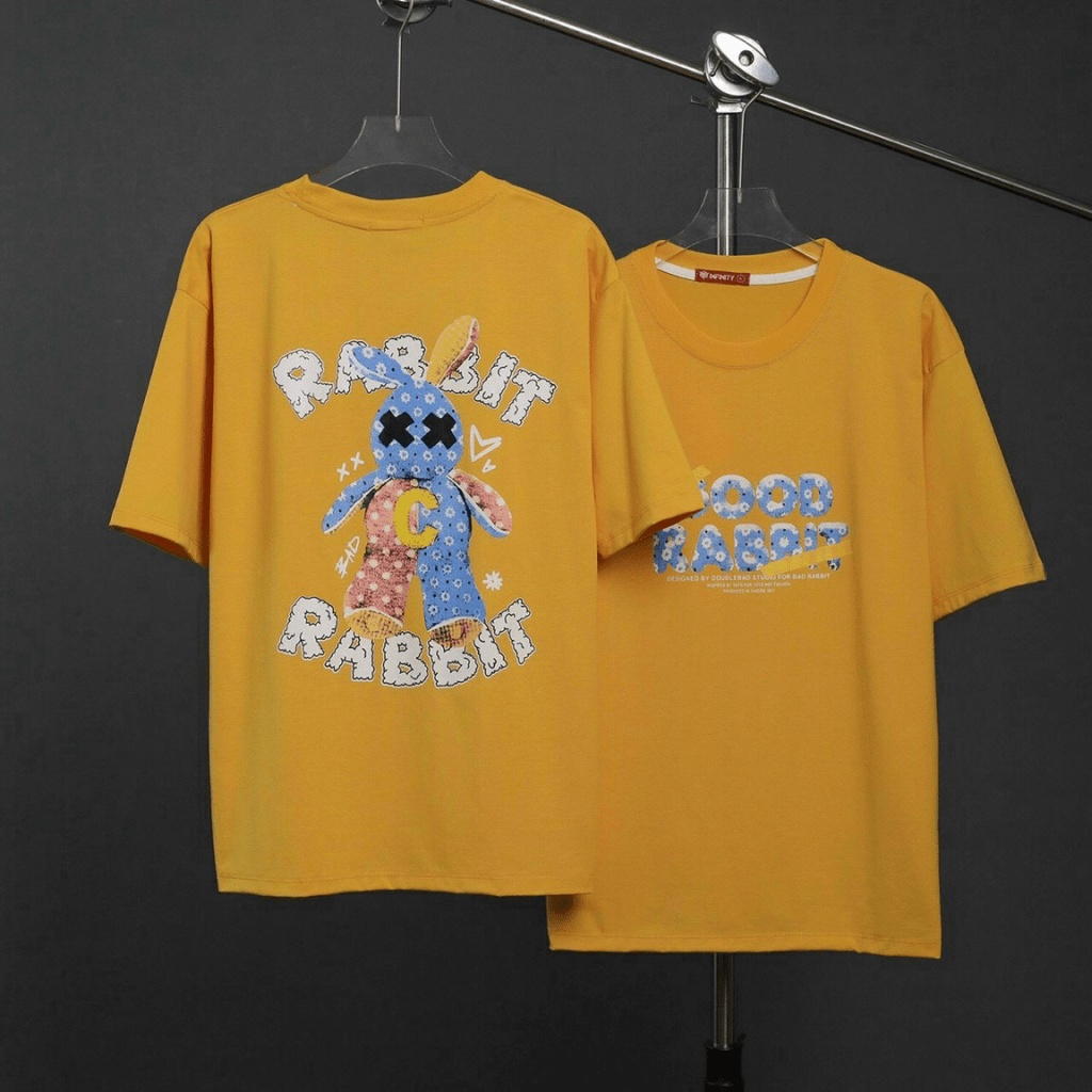 1 KHẨU TRANG VẢI CHỐNG BỤI CAO CẤP DÙNG CHO ==Áo thun Unisex nam nữ tay lỡ form rộng thỏ GOOD RABBIT oversize vải cotton