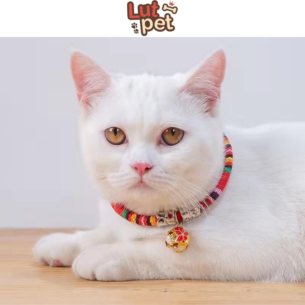 Vòng cổ lục lạc thời trang cho chó mèo - vòng boho thổ cẩm cho thú cưng phụ kiện chó mèo - lutpet