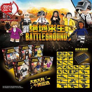 Bộ 6 Nhân Vật Game PUBG Sứ Mệnh Vinh Quang Kèm Đế Chưng Bày Đồ Chơi Lắp Ráp Xếp Hình