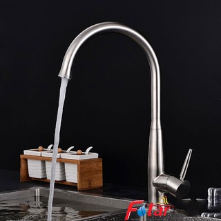 Vòi rửa chén bát nóng lạnh inox 304 cao cấp n-4024 và 2 dây inox 304 nóng lạnh vòi quay 360 độ