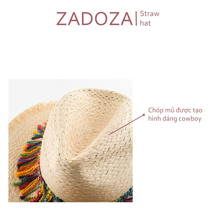 Mũ cói panama đi biển nón cói phụ kiện chụp ảnh tua rua nhiều màu - Ảnh shop tự chụp