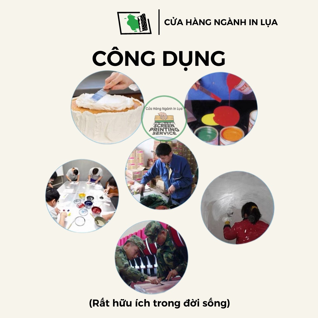 Dao khuấy mực in lụa, keo chụp bản in lụa