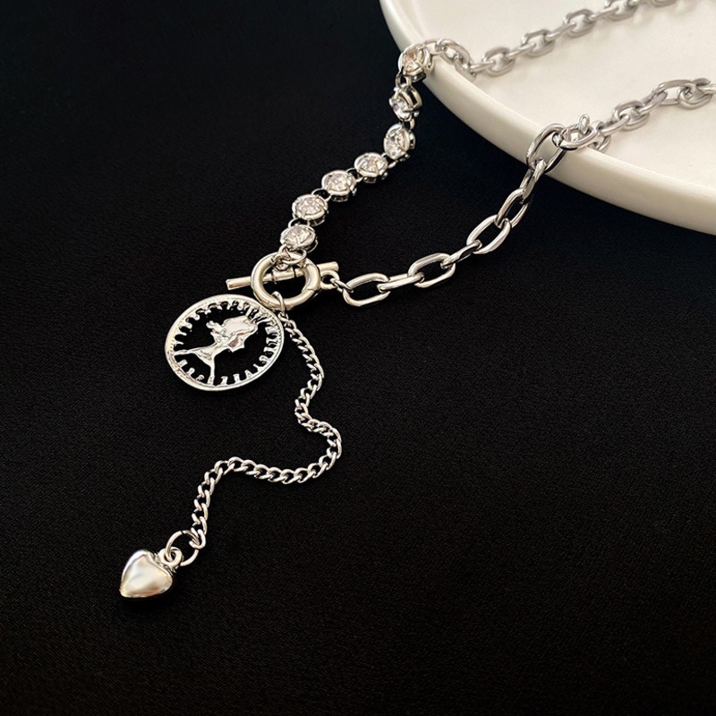 Vòng cổ Mặt Trái Tim Thời Trang Hip Hop Cổ Điển