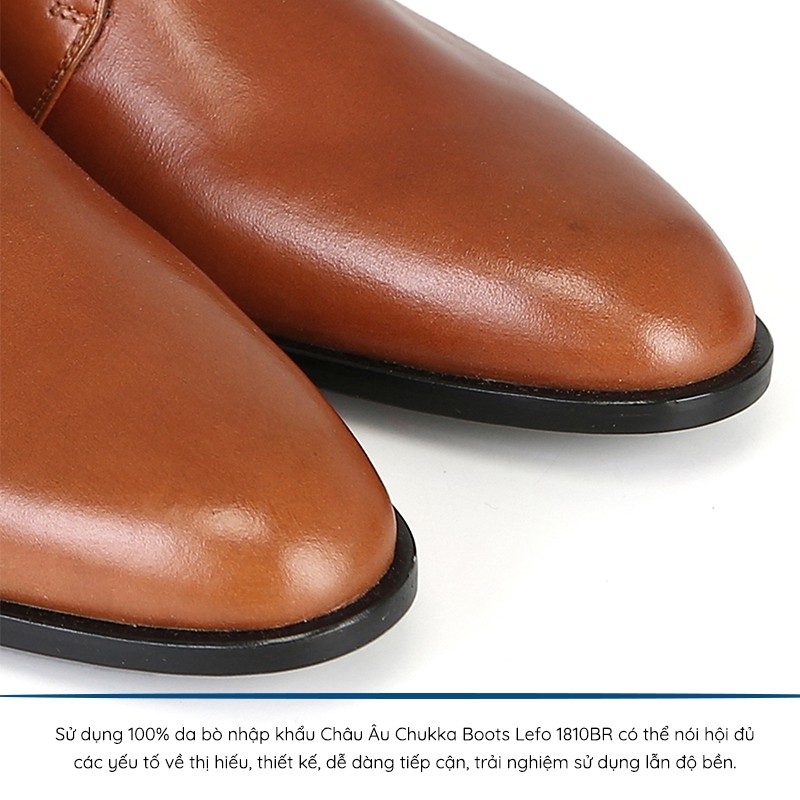 Giày da nam Chukka Boots ClassX Lefo 1810 - (Nâu Bò)