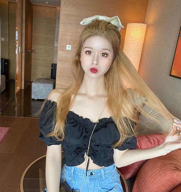 ÁO CROPTOP TRỄ VAI RÚM NGỰC (3 MÀU) | BigBuy360 - bigbuy360.vn