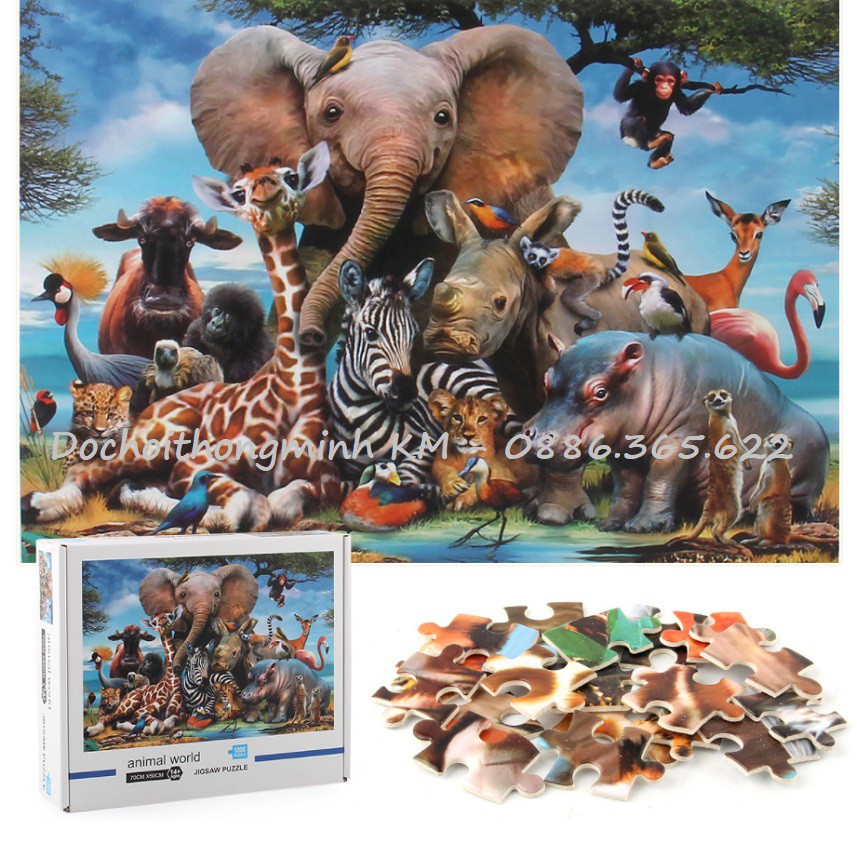 Bộ Tranh Ghép Xếp Hình 1000 Pcs Jigsaw Puzzle - Tranh ghép kích thước lớn 70cm*50cm