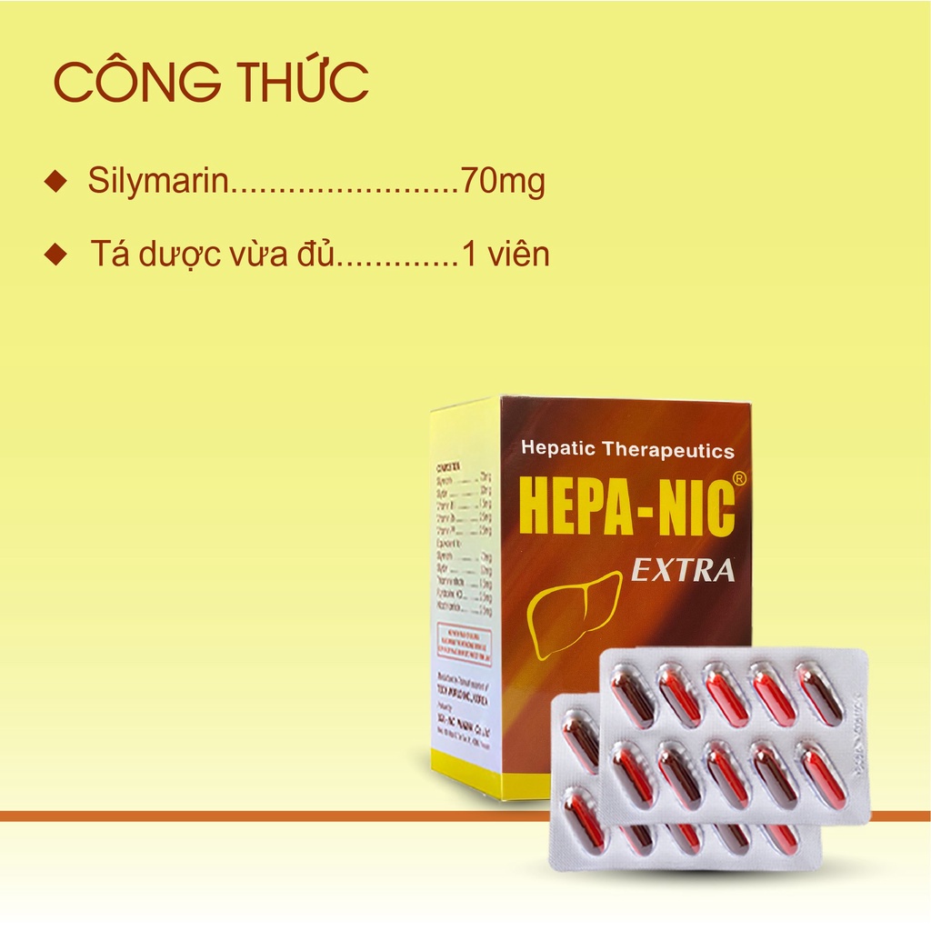 Viên uống hỗ trợ chức năng gan Hepa-Nic Extra hộp 60 viên